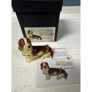 Objet d'Art Long Haired Dachshund Trinket Box Figurine Release No. 328 Collect